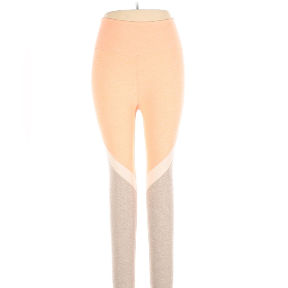 BEYOND YOGA Spacedye Tri-Panel High Waisted Midi Legging Peach-Blush-Sand / S